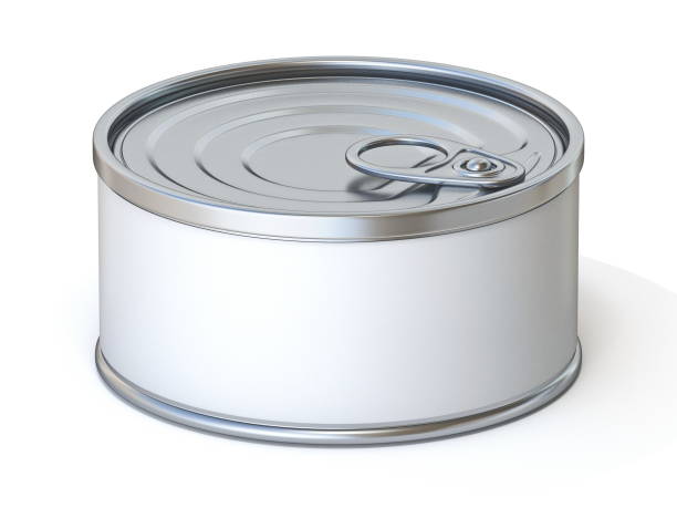 빈 라벨 3d가 있는 금속 주석 - can packaging tuna food 뉴스 사진 이미지
