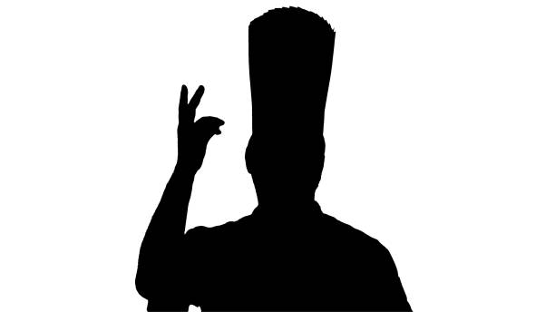 istock Silhouette Male chef making real jam gesture to camera 1273774775