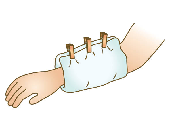 응급 - bandage wound first aid gauze stock illustrations