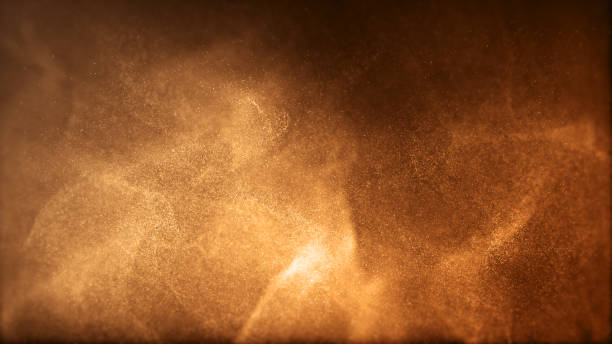 istock Gold color digital particles wave flow Or diffuse by the wind of the sand. Abstract technology background concept 1273781212