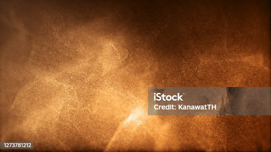 istock Gold color digital particles wave flow Or diffuse by the wind of the sand. Abstract technology background concept 1273781212