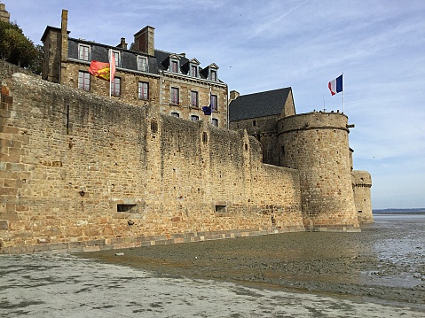 Normandy, France October 13, 2018: Visited Mont Saint Michel, a World Heritage Site, on a short trip from Paris