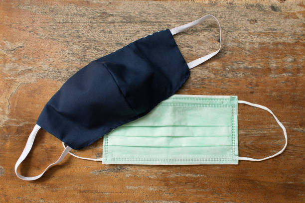 istock Fabric mask and surgical mask to protect against virus. 1273793351