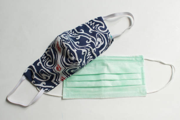 istock Fabric mask and surgical mask to protect against virus. 1273793383