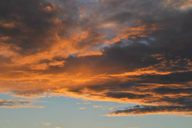 istock A panoramic view of the evening sky and clouds beautifully illuminated by the setting sun. 1273795738
