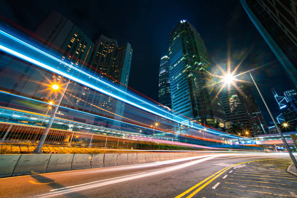 istock Night Traffic at Central, Hong Kong 1273802176