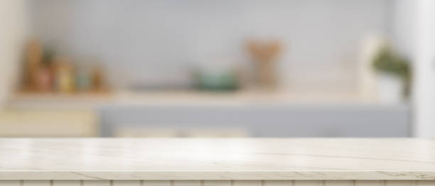 istock Empty marble counter in kitchen room, kitchen island, marble desk, kitchen table 1273803198
