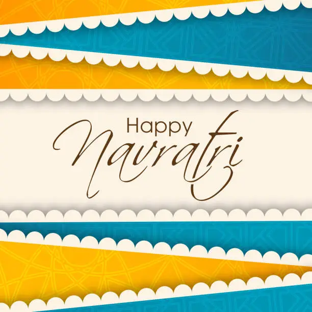 Vector illustration of Illustration of Indian festival Navratri with beautiful calligraphy.