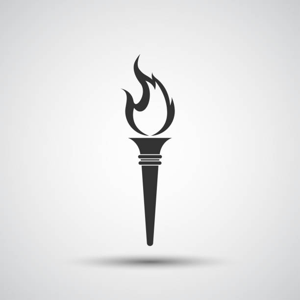 토치 불꽃 아이콘 - flaming torch stock illustrations