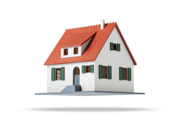 istock Flying house. Miniature model house.
Flying house. 1273813976