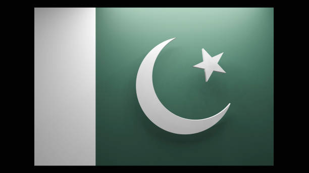 istock Moon crest and star on Pakistan flag 1273816709
