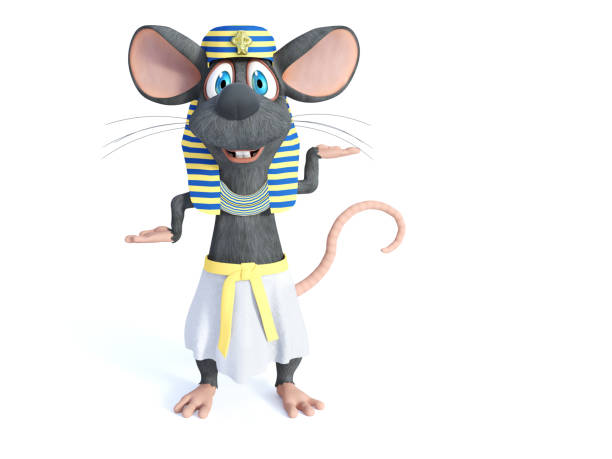 istock 3D rendering of a cartoon mouse dressed as an Egyptian. 1273819211