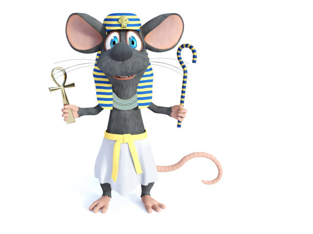 istock 3D rendering of a cartoon mouse dressed as an Egyptian. 1273819214