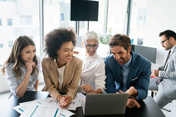 istock Creative business people working on business project in office 1273819563