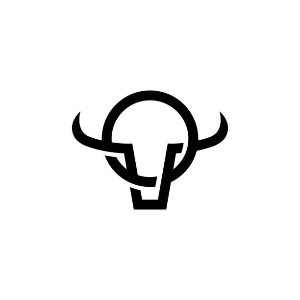 ilustrações de stock, clip art, desenhos animados e ícones de bull head vector icon illustration - chifre