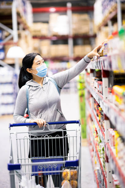 istock Shopping in Supermarket with Mask 1273820948