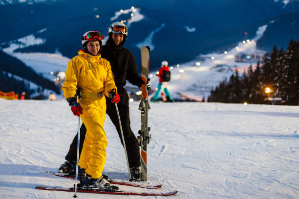 istock Night landscape with night skiing 1273827963