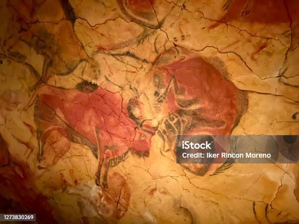 Altamira Rock Painting Stock Photo - Download Image Now - Altamira Cave, Cave Painting, Spain