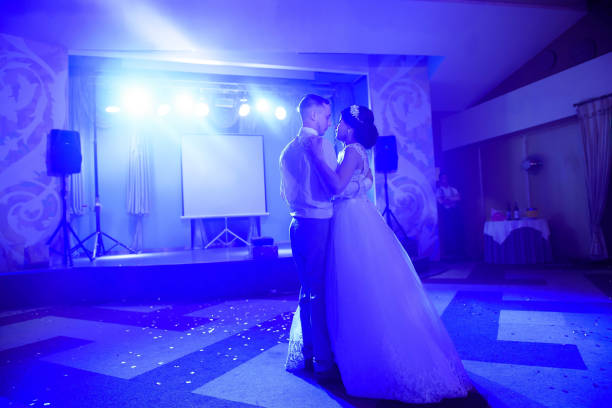 istock First wedding dance of newlywed, Wedding day. 1273832307