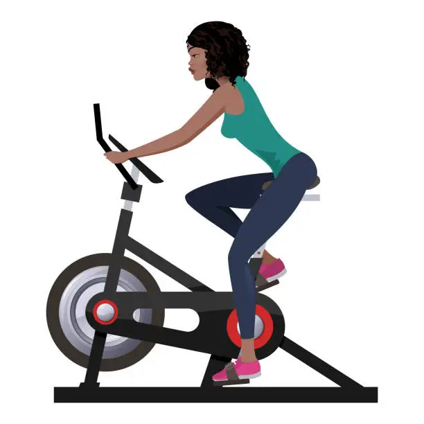 Vector illustration of Exercise bike workout