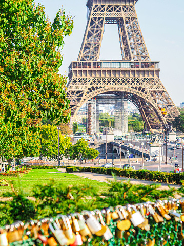 In September 2020, tourists were locking their love with padlocks as symbol in front of the Eiffel Tower in Paris.