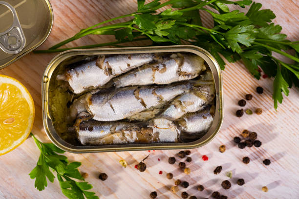 istock Pilchards in oil with greens and lemon 1273834635