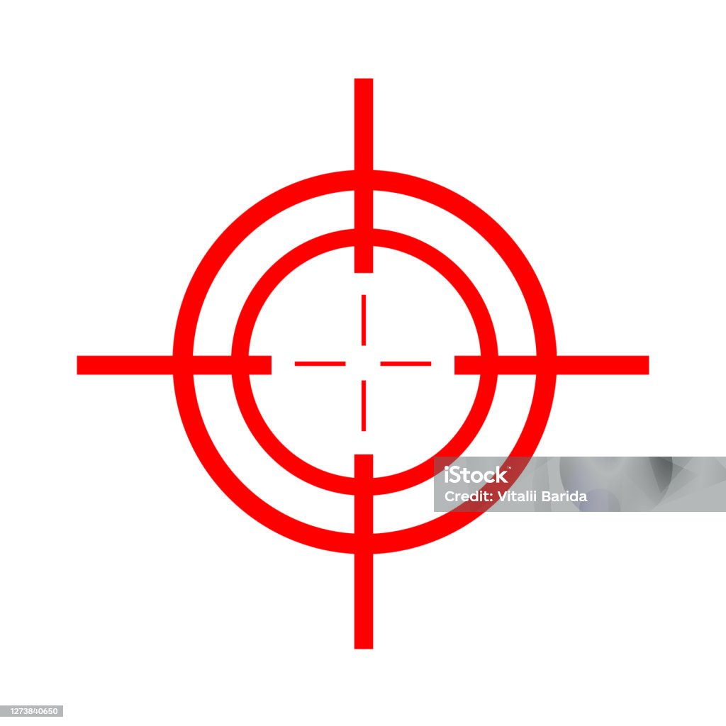 Ziel rotes Symbol. - Lizenzfrei Fadenkreuz Vektorgrafik Ziel rotes Symbol. - Lizenzfrei Fadenkreuz Vektorgrafik