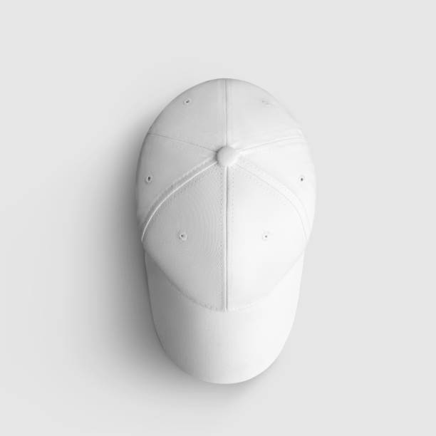 istock Blank fabric cap template with visor, top view, sun protection clothing, isolated on background. 1273840922