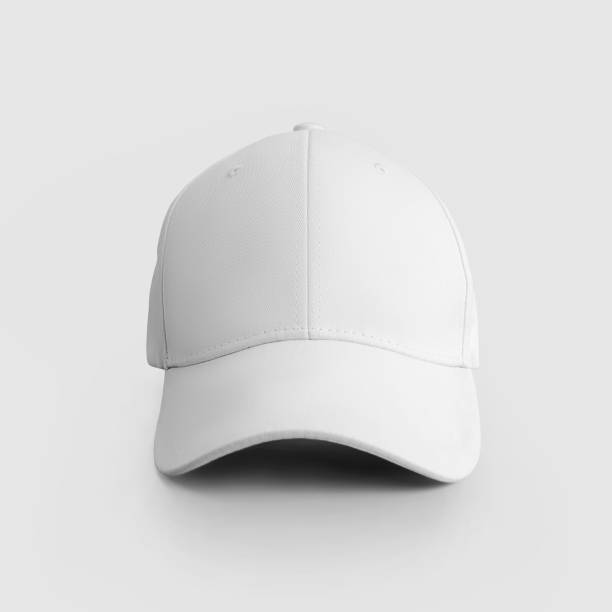 istock Mockup white baseball cap close up isolated on background, hat for design presentation. 1273841333