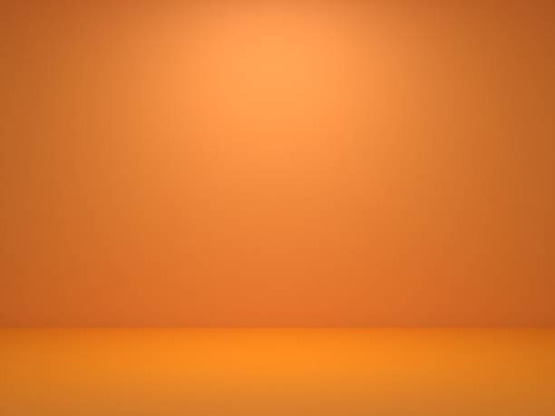 オレンジ色の壁の背景 - オレンジ色 写真 ストックフォトと画像