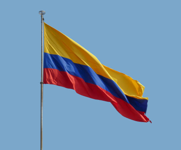 colombian national flag stock photo