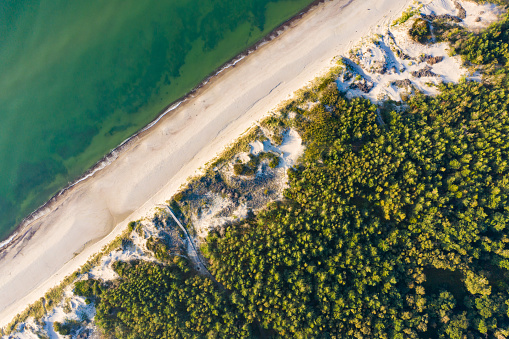The Curonian Spit from above. Aerial drone shot.
