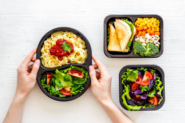 istock Restaurant food delivery. Take away lunch in boxes 1273848230