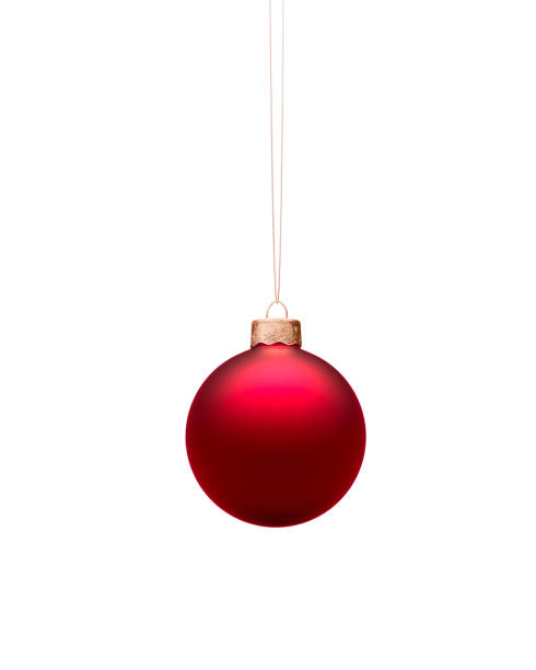 istock Burgundy red ribbed Christmas ball 1273848395
