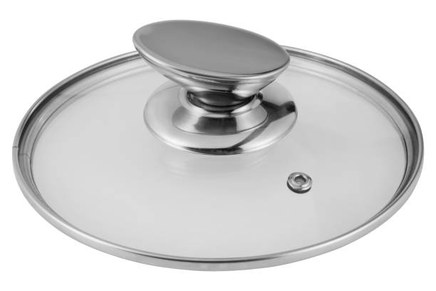 istock modern glass pan lid, with metal rim and handle, on white background 1273849655