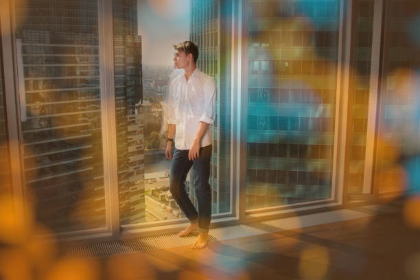 istock Attractive man. Rest and job. 1273854288