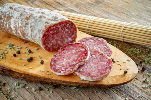 istock genuine homemade salami with pork 1273854476