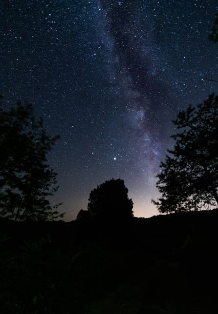 istock Mountain landscape with beautiful starry sky in late summer 1273856716