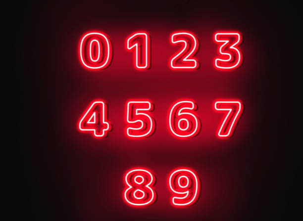istock Set of red neon numbers 1273858207