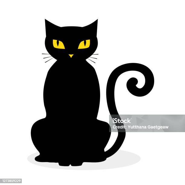 Greeting card of two cats with heart shaped tails ~ Clip Art #103033879
