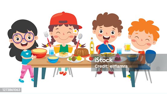 14,749 Children Eating Illustrations & Clip Art - iStock | Children eating  healthy, Children eating ice cream, Children eating lunch