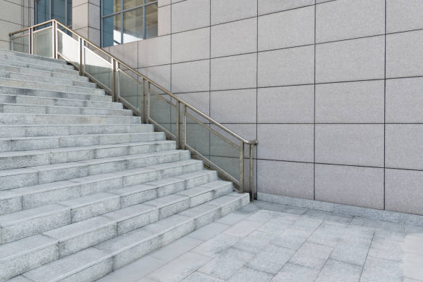 Close up of stone staircase.