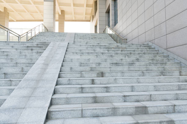 Close up of stone staircase.