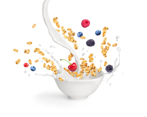 istock oatmeal in the air with fruit and milk 1273864577