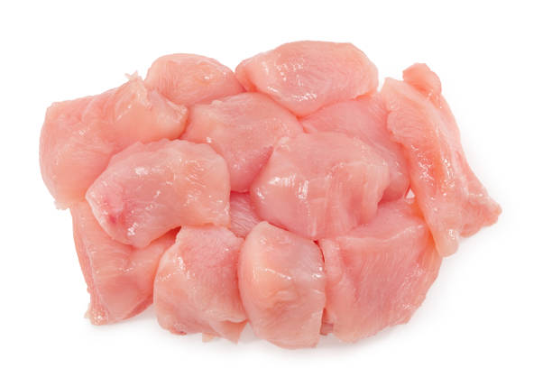 istock Raw chicken fillet isolated on white background. top view 1273871445