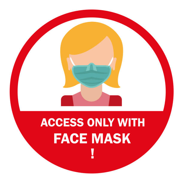 cartoon woman sign acess maska do twarzy - acess stock illustrations