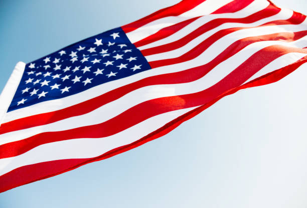 istock Close-up of American flag 1273876543