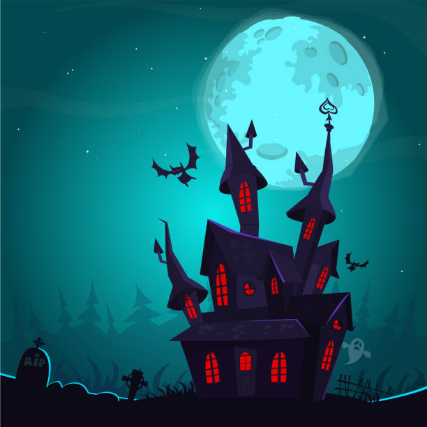 Cartoon Haunted Old House Vector Illustration Isolated Stock Illustration -  Download Image Now - iStock