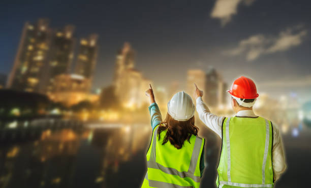 istock Two civil engineer team is looking at development of Bangkok City for construction industry success concept. 1273880996