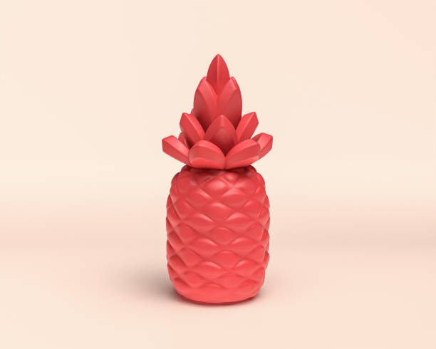 istock 3d Icon pineapple, monochrome red fruit, flat color, 3d Rendering, healthy food 1273882960
